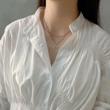 925 Sterling Silver Vintage Double Layer Star Necklace Pendant