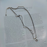 925 Sterling Silver Vintage Double Layer Star Necklace Pendant
