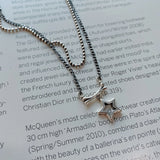 925 Sterling Silver Vintage Double Layer Star Necklace Pendant