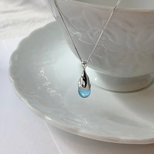 925 Silver Opal Clavicle Chain Necklace for Women