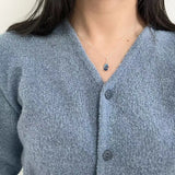 925 Silver Opal Clavicle Chain Necklace for Women