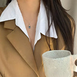 925 Silver Opal Clavicle Chain Necklace for Women