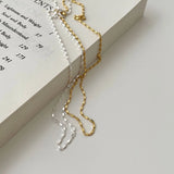 925 Sterling Silver Small Cube Chain Necklace for Women