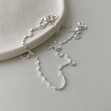 925 Sterling Silver Small Cube Chain Necklace for Women