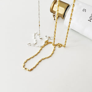 925 Sterling Silver Small Cube Chain Necklace for Women
