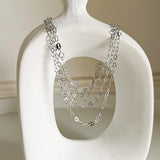 925 Silver Sparkling Heart Necklace Clavicle Chain Jewelry Women