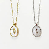 925 Silver Tulip Shell Pendant Necklace for Women