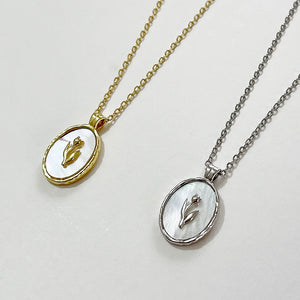 925 Silver Tulip Shell Pendant Necklace for Women