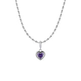 925 Silver 12 Birthstone Love Necklace DIY Heart Charms Pendant
