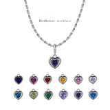 925 Silver 12 Birthstone Love Necklace DIY Heart Charms Pendant