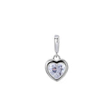 925 Silver 12 Birthstone Love Necklace DIY Heart Charms Pendant