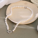 925 Silver Love Pearl Necklace Cupid's Arrow Pendant