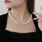 925 Silver Love Pearl Necklace Cupid's Arrow Pendant