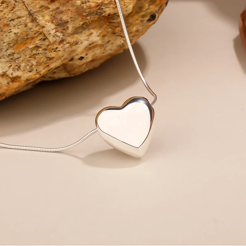 925 Sterling Silver Vintage Snake Bone Chain Necklace Pendant