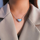 925 Sterling Silver Vintage Snake Bone Chain Necklace Pendant