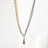 925 Silver Water Drop Freshwater Pearl Choker Necklace