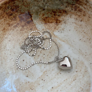 925 Silver Love Hearts Necklace Pendant for Women