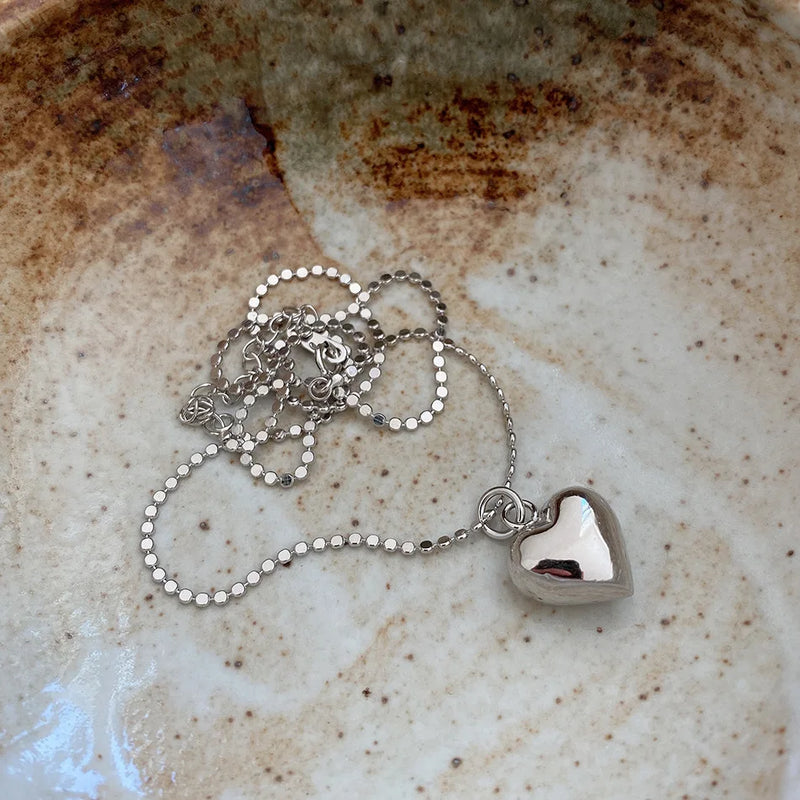 925 Silver Love Hearts Necklace Pendant for Women