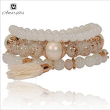 Bohemia Women's Charm Beads Bracelet Set 3Pcs/Lot