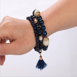 Bohemia Women's Charm Beads Bracelet Set 3Pcs/Lot