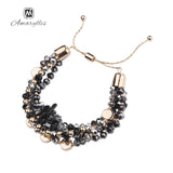 Bohemia Stone Glass Beads Strand Bracelet Bangle For Women