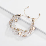 Bohemia Stone Glass Beads Strand Bracelet Bangle For Women