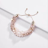 Bohemia Stone Glass Beads Strand Bracelet Bangle For Women