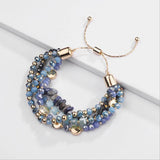Bohemia Stone Glass Beads Strand Bracelet Bangle For Women