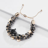 Bohemia Stone Glass Beads Strand Bracelet Bangle For Women