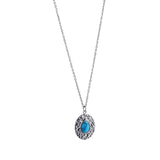 Boho Ethnic Oval Necklace Pendant Natural Stone Chain Jewelry