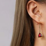 Birthstone Crystal Necklace Pendant Red Green Crystal Stone Triangle Necklace