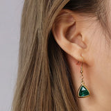 Birthstone Crystal Necklace Pendant Red Green Crystal Stone Triangle Necklace