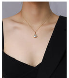 Birthstone Crystal Necklace Pendant Red Green Crystal Stone Triangle Necklace
