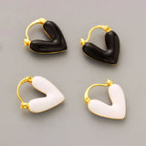 Enamel Glaze Heart Drop Earrings - Niche Design