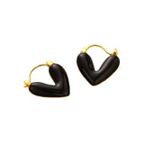 Enamel Glaze Heart Drop Earrings - Niche Design