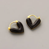 Enamel Glaze Heart Drop Earrings - Niche Design