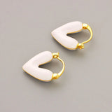 Enamel Glaze Heart Drop Earrings - Niche Design