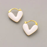 Enamel Glaze Heart Drop Earrings - Niche Design