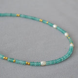 Natural Stone Lake Beaded Necklace Bracelet Set Freshwater Pearl