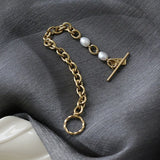 Freshwater Pearl Bracelet Twist OT Buckle Thick Chain Bracelet