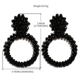 Glass Beads Statement Earrings Geometric Stud Earring