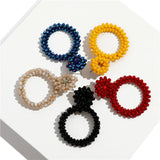 Glass Beads Statement Earrings Geometric Stud Earring