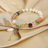 Baroque Pearl Bracelet with Natural Stone Beads
