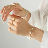 Boho Freshwater Pearl Stone Beaded Bracelet Jewelry
