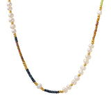 Bohemian Freshwater Pearl Stone Glass Necklace