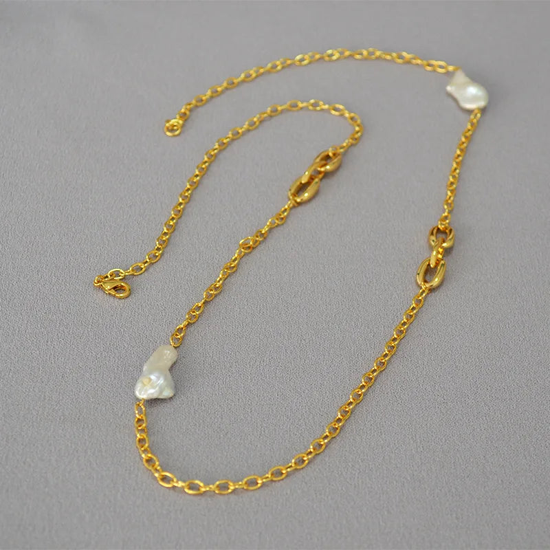 Baroque Pearl Long Necklace for Women