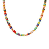 Minimalist Natural Stone Colorful Beaded Necklace Ethnic Choker Jewelry