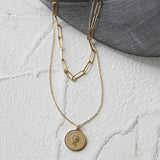Vintage Multilayer Coin OT Buckle Clavicle Chain Necklace Pendants