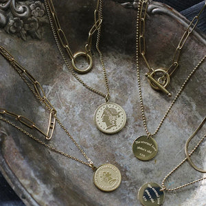 Vintage Multilayer Coin OT Buckle Clavicle Chain Necklace Pendants