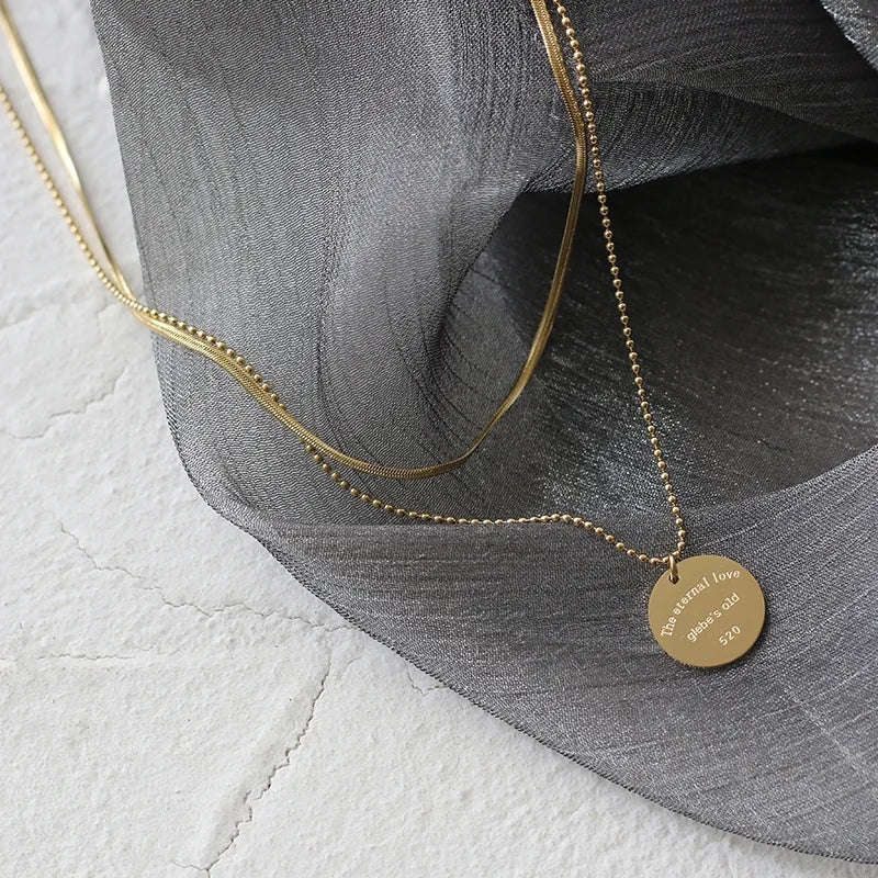 Vintage Multilayer Coin OT Buckle Clavicle Chain Necklace Pendants
